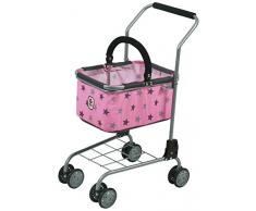 Bayer Chic 2000 761 83 Einkaufswagen für Kinder, Supermarktwagen Kaufladen-Zubehör, Sternchen grau