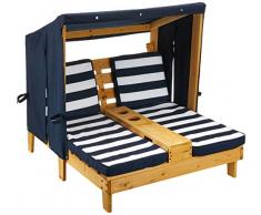 KidKraft 00524 Doppelte Sonnenliege mit Getränkehaltern Doppelliege, Chaiselongue aus Holz, Honigfarben