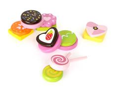Small Foot 10888 Süßigkeiten Set aus Holz für Kinder, Kinderküche und Kaufmannsladen Zubehör Spielzeug