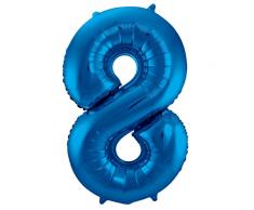 Folat 631488 - Folienballon Zahl 8 - blau - ca. 86 cm