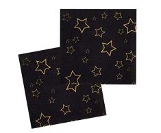 Boland 44160 - Papierservietten Sterne, 12 Stück, Größe 33 x 33 cm, Partygeschirr, Garten Party, Fingerfood, Partyzubehör, Geburtstag, Motto Party, Karneval