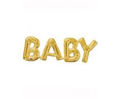 amscan 3376301 Folienballon SuperShape Wort Baby, Gold