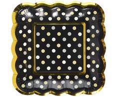 Amscan International 436003 schwarz Buffet gewelltem Teller