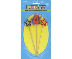 Unique Party Supplies Star Geburtstagskerzen, 3 Stück