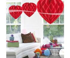 Folat Dekoration Honeycomb Herz 30 cm – rot