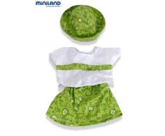 Miniland 31532 - Grünes Rockkostüm mit Hut 40 cm (Puppen-Kleidung)