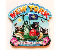 Souvenir Destiny New York State Montage Holz Kühlschrank Magnet 2