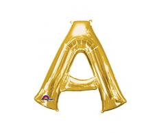 amscan 3301211 Folienballon Minishape Buchstabe A, Gold
