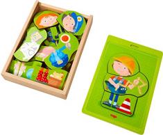 HABA 304641 - Holzpuzzle Bunter Berufe-Mix, Puzzle-Box mit 24 Teilen zum Kombinieren, Holzspielzeug ab 18 Monaten