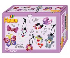 Hama 3508 Small World Mix Accessory Set Geschenkpackung Modeschmuck, Bügelperlen Midi, ca. 2000 Stück inklusive Stiftplatte und Zubehör, bunt, Einheitsgröße