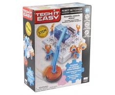 Tech it Easy DES18400 nettoyeur Reinigungsroboter, STEM Bausatz für eine Roboter mit Staubsauger, Mint Baukasten mit Elektronikbauteilen, Konstruktionsbaukasten für Kinder ab 8 Jahre, weiß