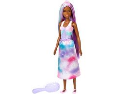 Barbie FXR95 - Dreamtopia Zauberhaar Königreich Prinzessin Puppe mit lila Haaren, Puppen Spielzeug und Puppenzubehör ab 3 Jahren