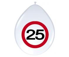 Folat 8 Luftballons Zahl 25 Geburtstag Verkehrsschild