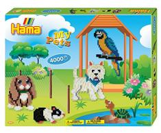 Hama 3147 - Geschenkpackung Meine Haustiere, ca. 4000 Bügelperlen, 2 Stiftplatten und 2 Motivstützen