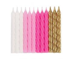 Unique Party 19972 Kerzen, Pink, White & Gold