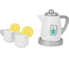 Small Foot 11115 Tee-Set mit Wasserkocher Kinderküche aus Holz, Rollenspielzeug für Kinder ab 3 Jahren Spielzeug, Mehrfarbig