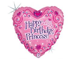 Betallic F86589P - Folienballon 18 Zoll - Happy Birthday Princess, holografisch