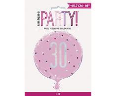 Unique Party 83371 Folienballon, Rosa/Silber