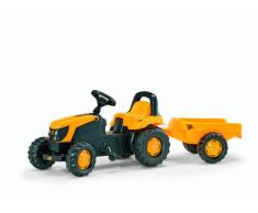 Rolly Toys rollyKid JBC Trettraktor mit Anhänger (für Kinder von 2,5 bis 5 Jahren, Heckkupplung) 012619