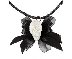 WIDMANN Halskette glitter Totenkopf mit Schleife Erwachsene Halloween