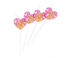 Procoscosy Strohhalme, Kunststoff, mehrfarbig, 6 Stück