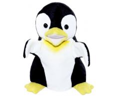 Bauer Spielwaren Theatrello Handspielpuppe Pinguin: Stoff-Puppe aus softem Plüsch, schwarz-weiss/gelb, für Puppentheater und Lernspiele (11837)