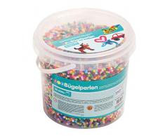 folia 73219 Bügelperlen im Eimer, 30.000 Stück Sortiert in 22, Durchmesser ca. 5 mm, tolle Ergänzung zu den Stiftplatten