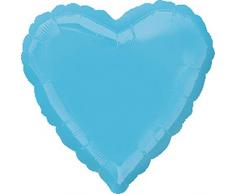 Anagram Folienballon Herz Karibikblau, 45.72 cm