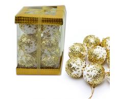 Gifts 4 All Occasions Limited SHATCHI-1066 Weihnachtskugeln aus weichem Schaumstoff, 12 Stück, goldfarben