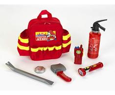 Theo Klein 8900 8900-Feuerwehr Rucksack mit Zubehör, Spielzeug, Rot