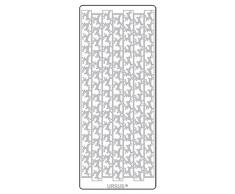 Ursus 593100128 - Kreativ Sticker, Bordüre Rentier, 5 Blatt, silber