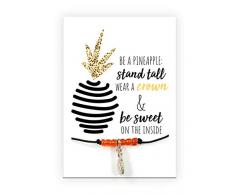 Pracht Creatives Hobby 6014-08055 - Armband mit Ananas Anhänger und Karte mit passendem Spruch, ideal als kleine Aufmerksamkeit oder als Geschenk, für Ihre Liebsten, Freunde und Verwandte