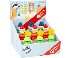 Small Foot 11466 Display Stapelfiguren Weihnachten aus Holz, Set mit 9 Figuren, Höhe jeweils 12,5cm Spielzeug, Mehrfarbig