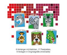 Pracht Creatives Hobby P90074-63501 Pixel Spaß Bastelset 36, für 6 Medaillons, Schlüsselanhänger, für Kinder, Jungen und Mädchen, ideal als kleines Geschenk, Mitgebsel, für den Kindergeburtstag, bunt