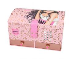 Depesche 10864 Schmuckkästchen mit Code und Sound, TOPModel, rosa, ca. 15,7 x 20 x 12,5 cm
