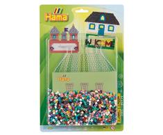 Hama 4077 - Sortiment Haus/Schloss, ca. 2000 Bügelperlen und Stiftplatte