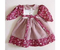 Puppenmode Sturm 1321-1 Kleid im Landhausstil für Puppen, Mehrfarbig