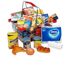 small foot 9559 Einkaufskorb Metall, inkl. Zubehör, Ergänzung für Kaufmannsladen, ab 3 Jahren