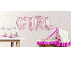 Buchstaben-Girlande Folienballons Girl - Rosa - H: 36 cm
