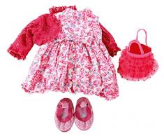 Götz 3402294 Kombination Roses mit Blumendruck - Rosalie Puppenbekleidung Gr. XL - 5-teiliges Bekleidungs- u. Zubehörset für Stehpuppen von 45 - 50 cm