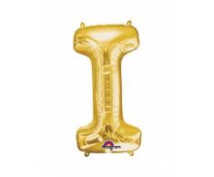 amscan 3302911 Folienballon Minishape Buchstabe I, Gold