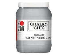 Marabu 02610066169 - Chalky Chic steingrau 1500 ml, super deckende, matte Kreidefarbe auf Wasserbasis, cremig, zum Rollen, Streichen und Tupfen auf Holz, Metall und Kunststoff, Used Look Effekt