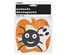 Unique Party Supplies Glitzer Papier Halloween Dekorationen, Sortiert 6 Stück
