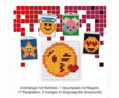 Pracht Creatives Hobby P90041-63501 - Pixel Spaß Bastelset 20, für 4 Medaillons, Schlüsselanhänger, für Kinder, Jungen und Mädchen, ideal als kleines Geschenk, Mitgebsel, für den Kindergeburtstag