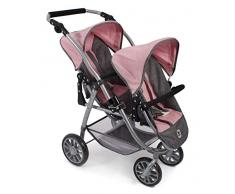 Bayer Chic 2000 689 15 Puppenwagen Tandem-Buggy Vario, Melange grau-rosa