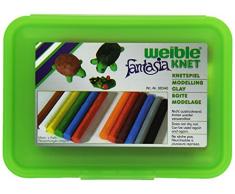 Weiblespiele 08340-2 - Schul-Knetbox mit 12 Rollen Knetmasse, grün