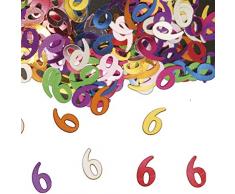 Folat 05305 - Tischkonfetti Zahl 6 - bunt - 1 x 14 gr.