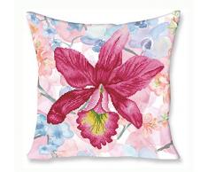 Pracht Creatives Hobby DD16-010 Diamond Dotz Kissen Lilie pink, Kissenbezug mit Diamantbild zum Selbstgestalten, ca. 45 x 45 cm groß, Malen mit Diamanten, kreativer Basteltrend, bunt