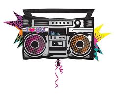 Amscan Anagram 2746401 - Party und Dekoration - Folienballon Super Shape - 80s Getthoblaster, circa 43 x 88 cm
