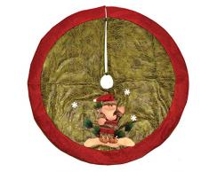 Shatchi 15670-Weihnachtsbaum-Dekoration, Weihnachtsstrumpf, mit 3D-Weihnachtsbaumschmuck, 120 cm Durchmesser, mehrfarbig